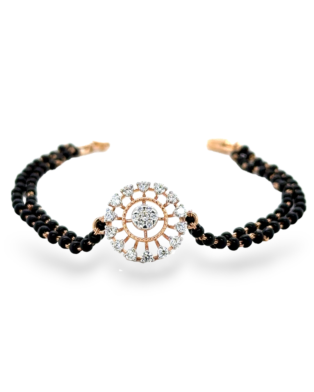 Black bead diamond  bracelet