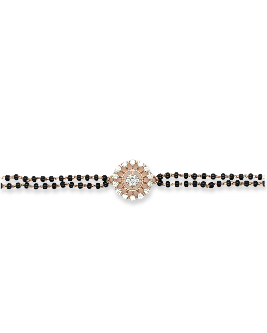 Black bead diamond  bracelet